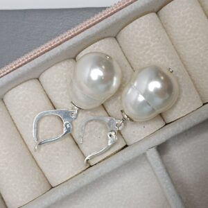 Brinco De Prata Gancho Pérola Casulo Cod:B4/38