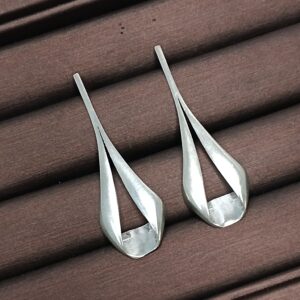 Brinco De Prata Pendente Dobrado Vazado Cod:B5/8