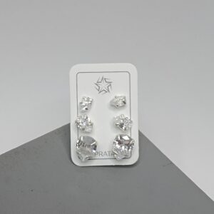 Trio De Prata Zirconia Gota Cod:TRI/7