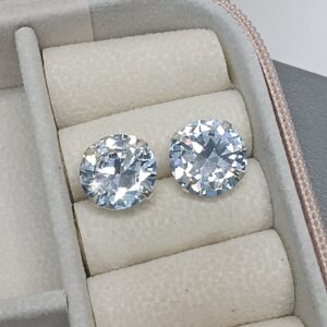 Brinco De Prata Zirconia Redonda 12mm Cod:B4/1