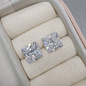 Brinco De Prata Zirconia Quadrada 9x9 mm Cod:B4/27