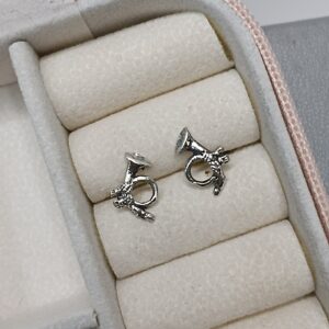 Brinco De Prata Envelhecido Corneta Cod:B6/15