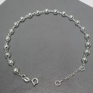 Pulseira De Prata Montagem 20 Bola 4mm Fio