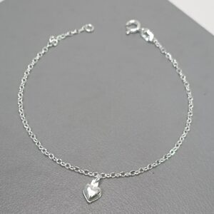 Pulseira De Prata Montagem Coração Oco Pequeno Pendente Meio