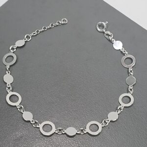 Pulseira De Prata Montagem Fio Moedas Lisas E Vazadas