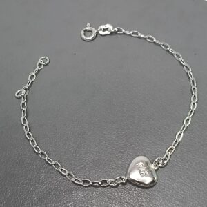 Pulseira De Prata Montagem Coração Meio Paz