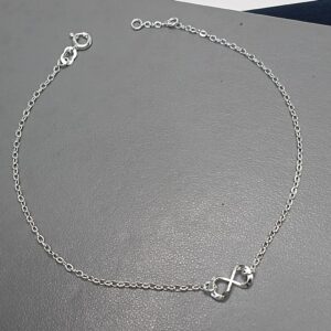 Tornozeleira De Prata Infinito Fio Meio Cod:MD