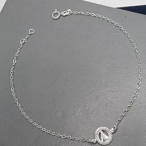 Tornozeleira De Prata Nossa Senhora Aparecida Fio Meio Cod:MD