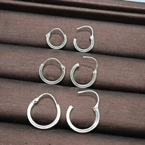 Trio De Prata Argola Arrebite Fio Quadrado (01, 02 e 03) Cod:TRI/26