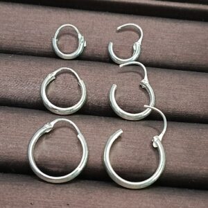 Trio De Prata Argola Arrebite Meia Cana (01, 02 e 03) Cod:TRI/27