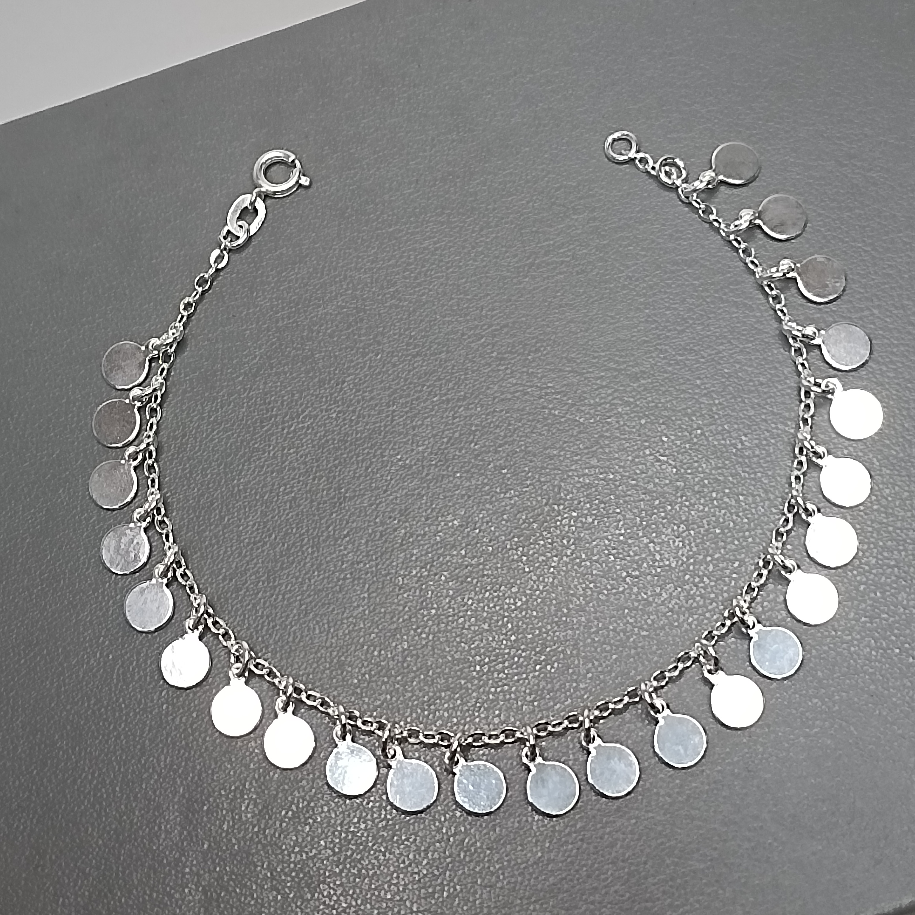 Pulseira De Prata Montagem Fio De Moedas Pequenas Pendentes Cod:PU-117