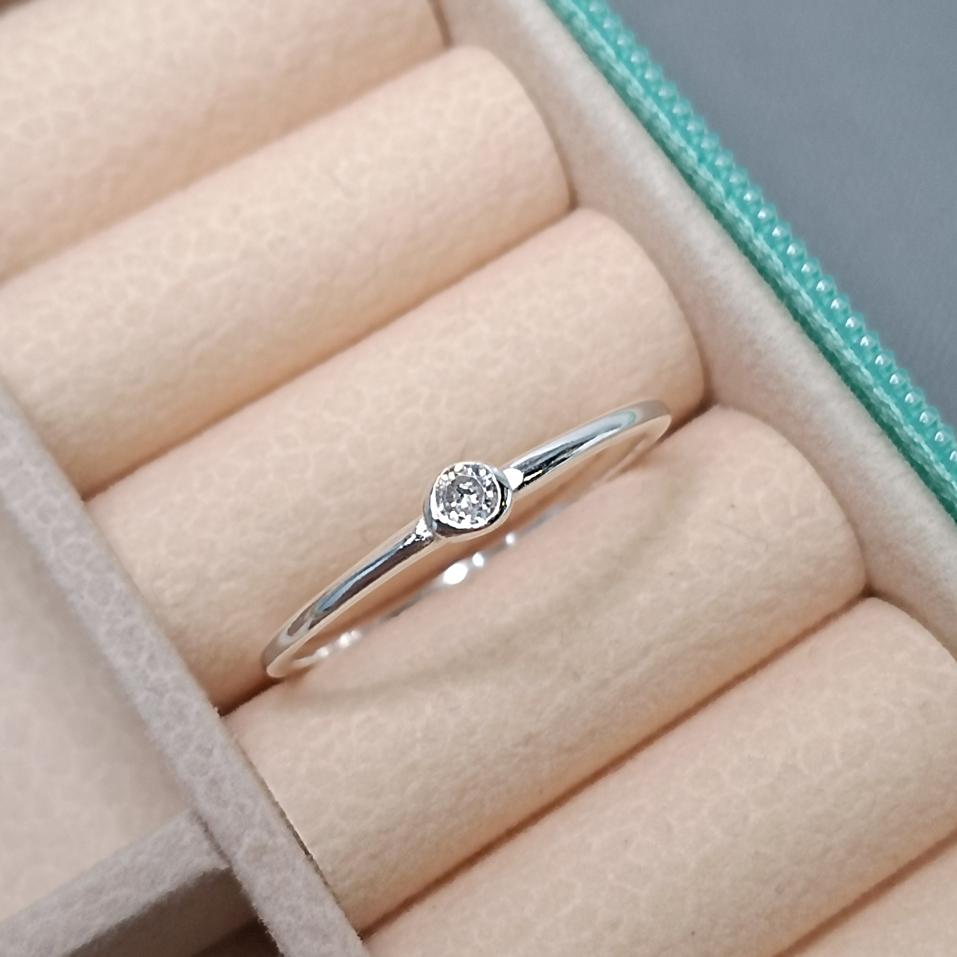 Anel De Prata Solitario Zirconia Caflon Cod:AN1-51 (Ref:2405)